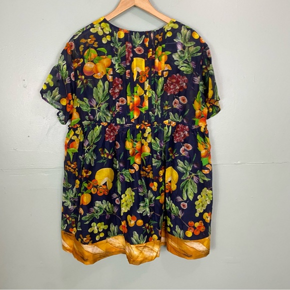 Rachel Antonoff‎ Howard Cotton Silk Mini Dress Fruit Vegetable Medium Petite - Picture 6 of 6